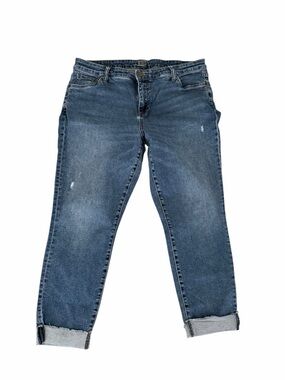 Kut from the Kloth - Ankle Boyfriend Blue Cuffed Straight-Leg Jeans 16W